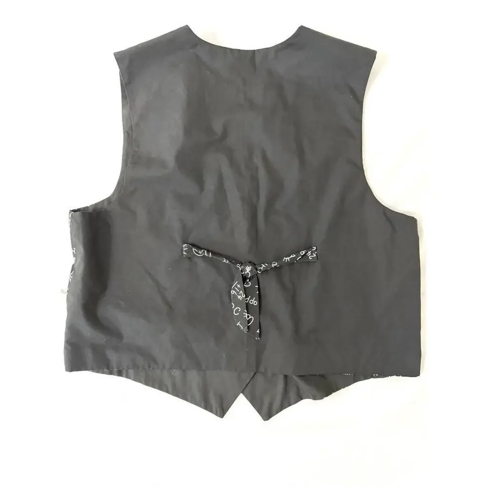 Teacher Suit Vest Men’s XL Fun School Days Cats Dogs Theme